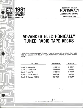 RD91M DELCO Individual Service Manuals Gm