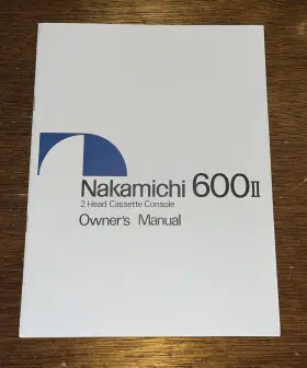 600-II DENON Nakamichi Cassette Deck Manual