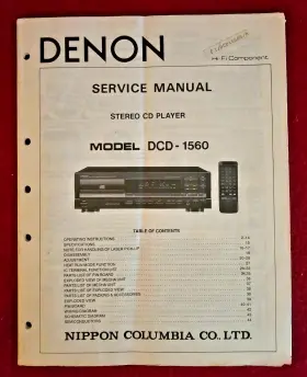 DCD-1560 DENON Document Service Manual Cd Player