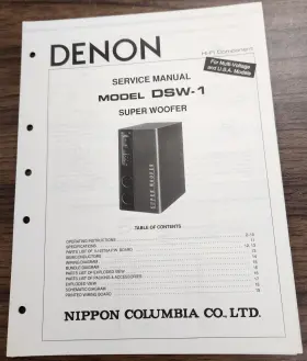 DSW-1 DENON Woofer Service Manual