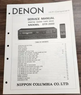 DTR-2000 DENON Cassette Tape Deck Service Manual