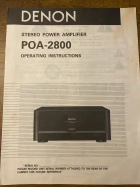 POA-2800 DENON Operating Manual Stereo Power Amplifier