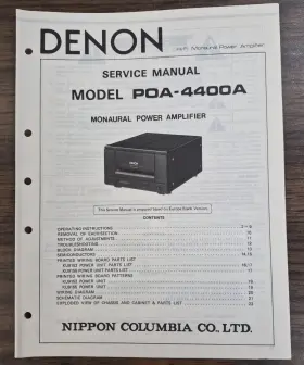 POA-4400A DENON Amplifier Service Manual