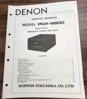 POA-6600 DENON Amplifier Service Manual