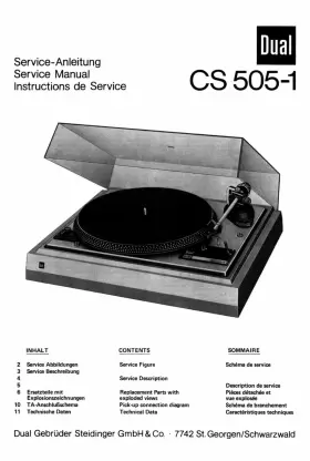 505-1 DUAL Turntable Owners Manual Service #3