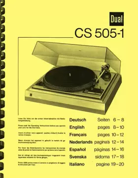 505-1 DUAL Turntable Owners Manual Service