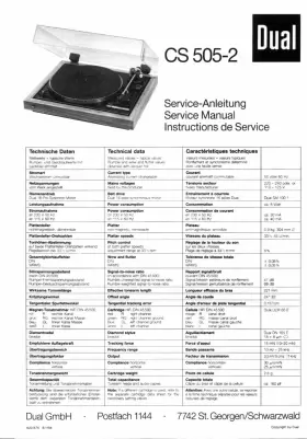 505-2 DUAL Turntable Owners Manual Service #3