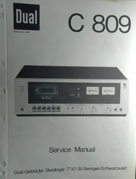 C-809 DUAL Cassette Deck Service Manual Thorens