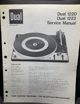 1220-1222 DUAL ELECTRONICS Turntable Service Manual