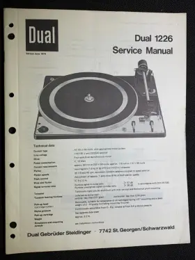 1226 DUAL ELECTRONICS Turntable Service Manual