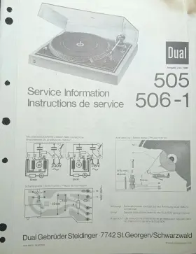 506-1 DUAL ELECTRONICS Turntable Service Manual