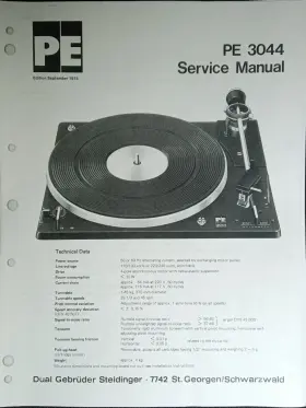PE-3044 DUAL Turntable Service Manual Photocopy