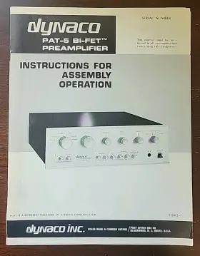 929062-1 DYNACO Manual Fet Solid Stereo Preamplifier