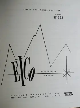 HF-89A EICO Amplifier Owners Service Manual Photocopy