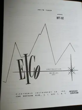 HFT-92 EICO Tuner Owners Service Manual Photocopy