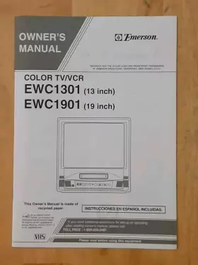 EWC1301 EMERSON Tv Vcr Owners Manual