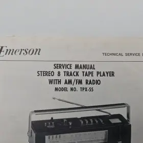 TPX-55 EMERSON Service Manual Stereo Track Tape Player Data #2