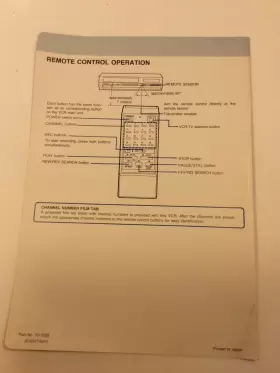 VCR755 EMERSON Set Up Sheet #2