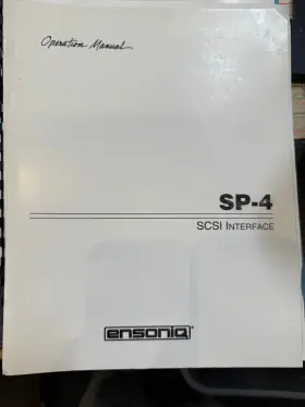 SP4-OM ENSONIQ Scsi Interface Operation