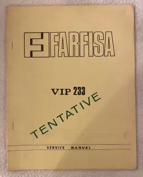 VIP-233 FARFISA Tentative Service Manual