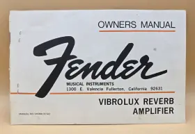 010359 FENDER Vibrolux Reverb Amplifier Owners Manual