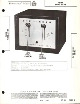 50-PR FISHER Sams Photofact Amplifier Service Manual