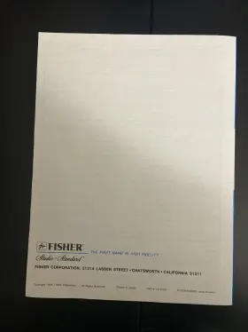 5800B FISHER Cabinet Service Manual #2