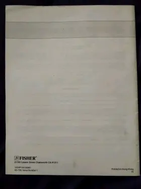 AD-738 FISHER Compactdiscplayer Studiostandard Owners Manual #2