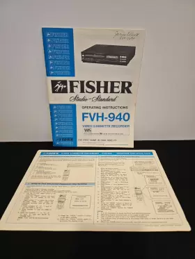 FVH-940 FISHER Vcr Operating Instruction Card
