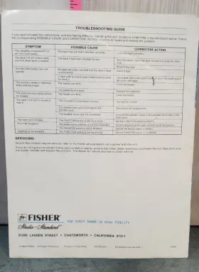 PH-W5000 FISHER Boombox Boom Box Manual Glossy #2
