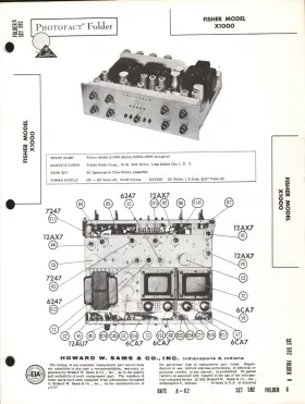 X-1000 FISHER Sams Photofact Stereo Amplifier Manual