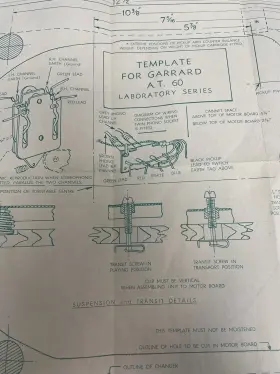 72618 GARRARD Template Auto Turntable Blueprint