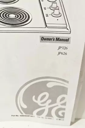 164D3333P116-1 GE Owners Manual Users Electric Cooktop Jp #3