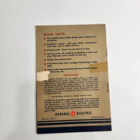 453-804202 GE General Electric Floor Circulator Booklet #3