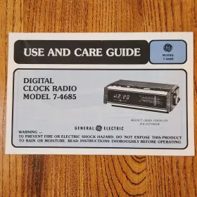 7-4685 GE Digital Clock Radio Care General Electric