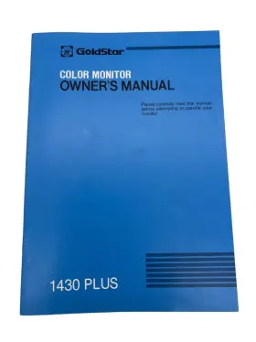 1430-PLUS GOLDSTAR Monitor Owners Manual Vga