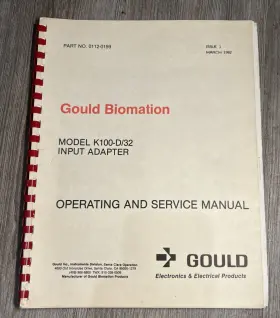 0112-0159 GOULD BIOMATION Adapter Operating Manual Schematics