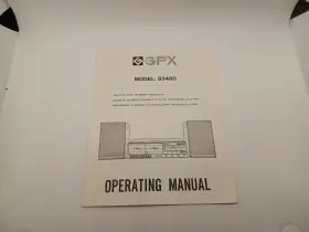 S5480 GPX Double Stereo Cassette Recorder Operating Manual