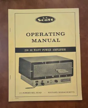 250-40W H. H. SCOTT Power Amplifier Operating Manual