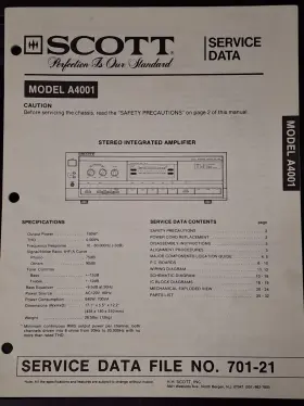 A4001 H.H. SCOTT Amplifier Service Manual