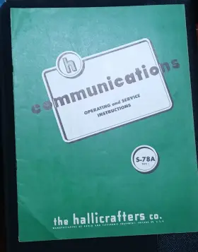 S-78A HALLICRAFTERS Receiver Owners Service Manual