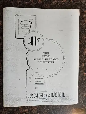 SPC-10 HAMMARLUND Ssb Converter Technical Operating