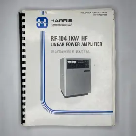 RF-104 HARRIS Hf Linear Power Amplifier Instruction Manual
