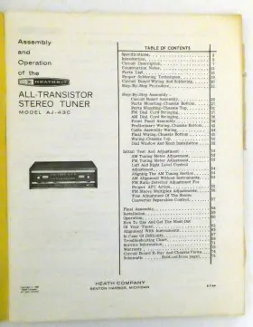 AJ-43C HEATH COMPANY Heathkit Transistor Stereo Tuner Manual #2