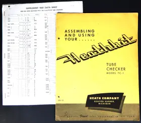595-12 HEATHKIT Tube Checker Manual Book Supplement