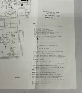 GL-651 HEATHKIT Fold Schematic Television Set Circa #2