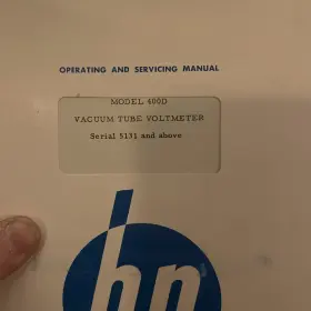 400D-H-L HEWITT PACKARD Vacuum Tube Voltmeter Manual
