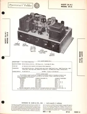 211-A HH SCOTT Sams Photofact Audio Amplifier Manual