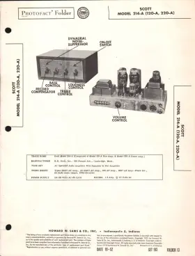 214-A HH SCOTT Sams Photofact Audio Amplifier Manual