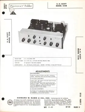 222B HH SCOTT Sams Photofact Stereo Amplifier Manual
